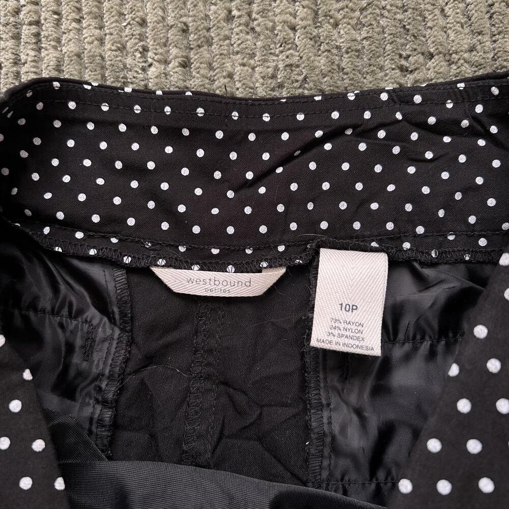 Westbound Black White Polka Dot Capri Pants Y2K Twee Sabrina Carpenter Style - U - Picture 4 of 4